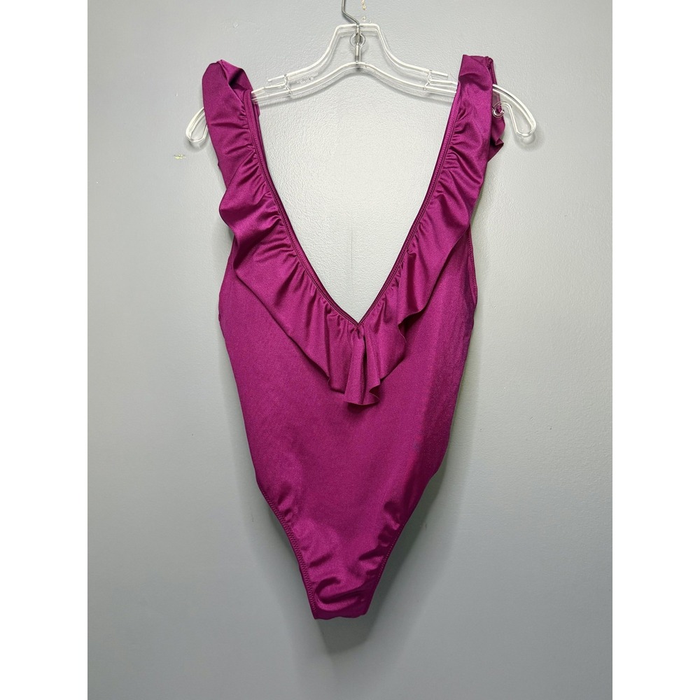 PINK Victoria's Secret Swimsuit Womens M Pink Ruffle One Piece Adjustable Strap